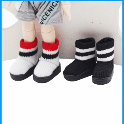 新品 ドール用衣装 人形doll 着せ替え ob11/BJD/molly/DOD 靴 ニット ブーツ シューズ 2色