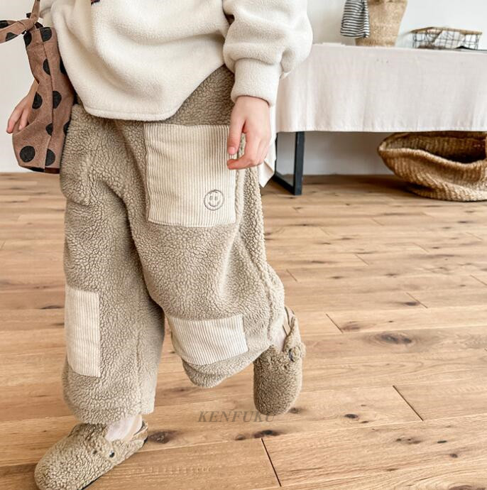 2023秋冬★キッズ服　裏起毛付きズボン★80-130★2色