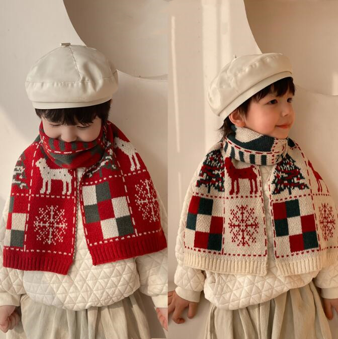 クリスマス★子供用★マフラー★防寒★襟巻き★スカーフ★男女兼用★暖かい★5色