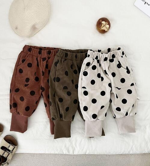 子供服★ボトムス★ズボン★水玉★裏起毛★韓国風子供服★ベビー★3色★66-100CM