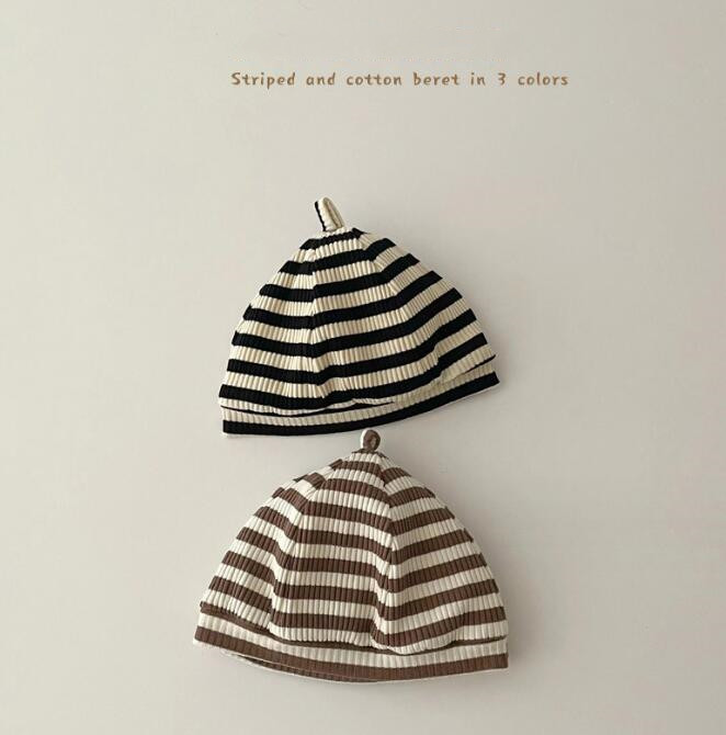 子供用★帽子★ベビー★ストライプ★男女兼用★暖かい★防寒★可愛い★ニット帽子★3色