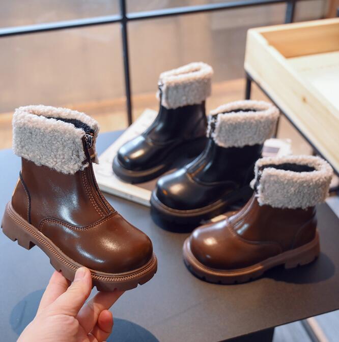 靴★子供靴★シューズ★キッズ女の子★ショートブーツ★裏起毛★2色★26-36#