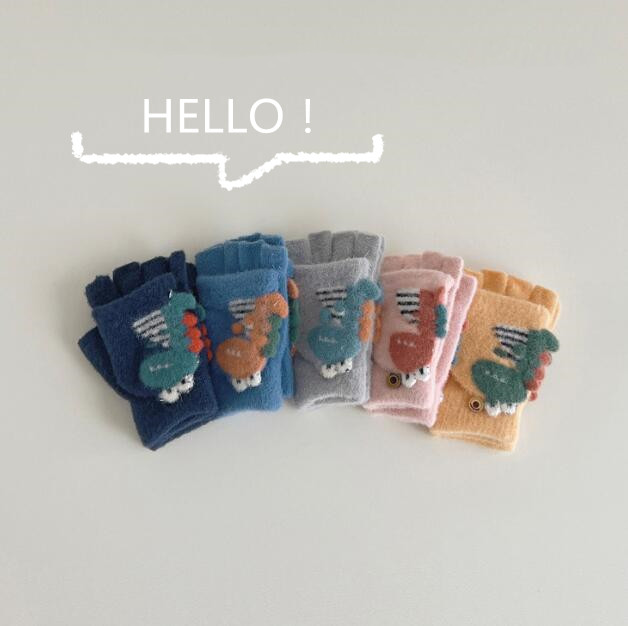 手袋★子供用手袋★男女兼用★防寒★キッズ★暖かい★ダイナソー★5色