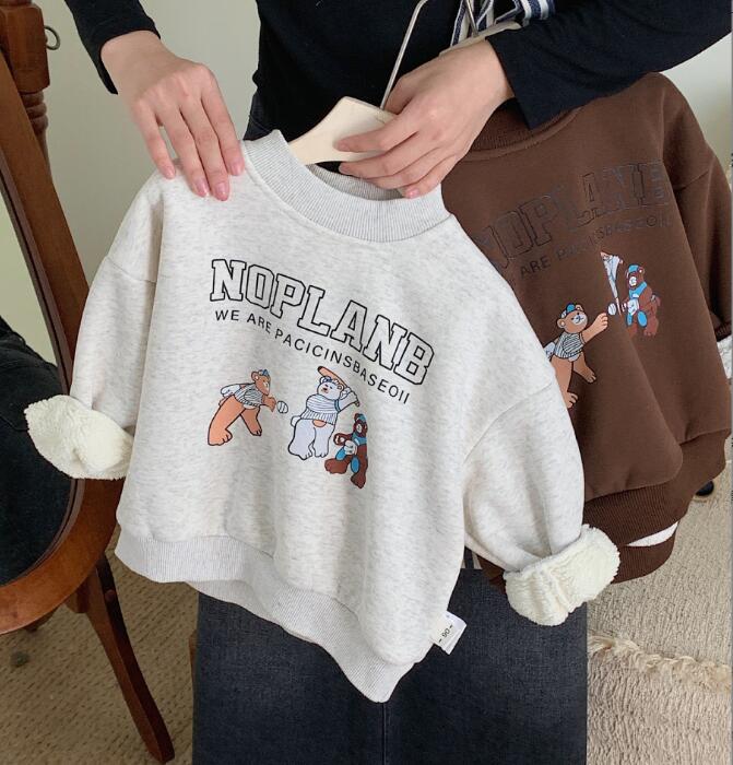 2023★秋冬新作★韓国風子供服★トレーナー★裏起毛★2色80-130CM