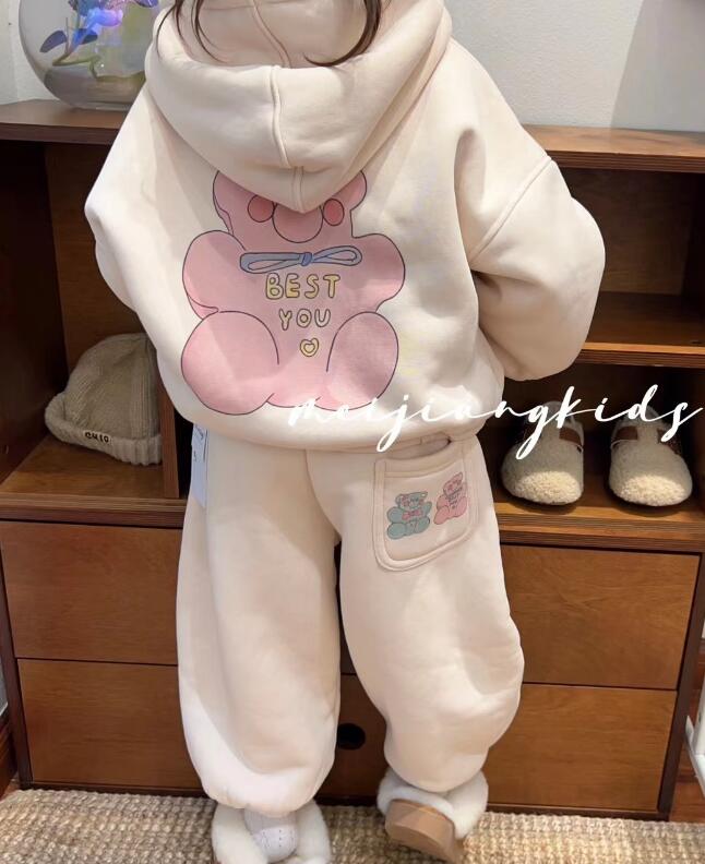 2023冬★子供服　厚手コート+ズボン　セット★90-140cm★