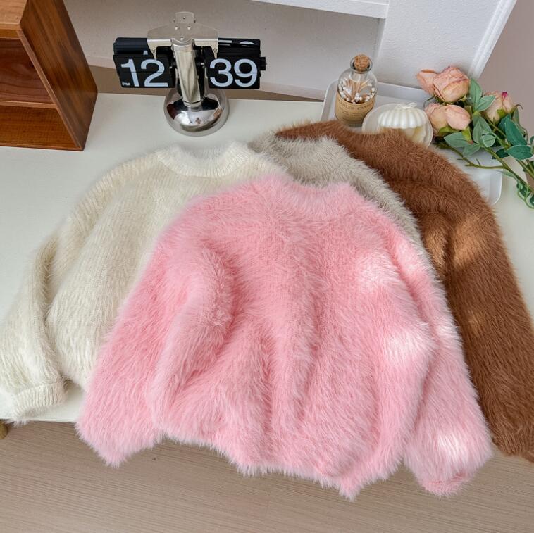 子供服★トップス★ニット★セーター★キッズ女の子★韓国風子供服★無地★4色★90-140CM