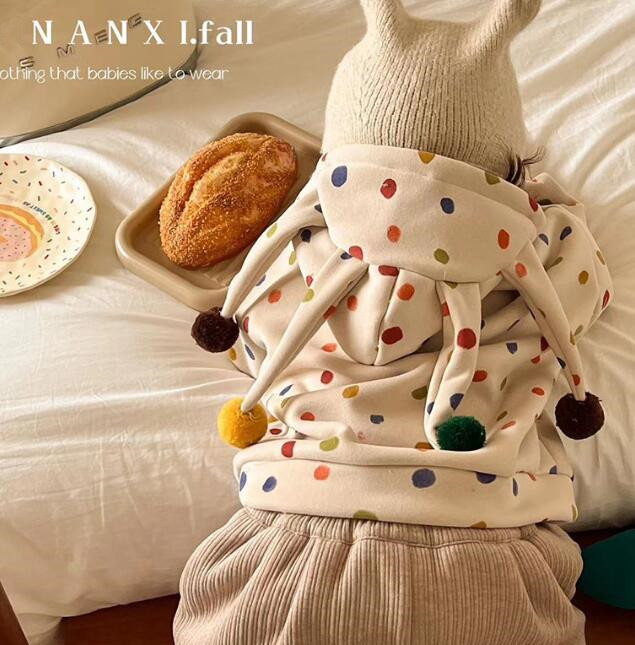 子供服★トップス★パーカー★水玉★韓国風子供服★キッズ★90-130CM