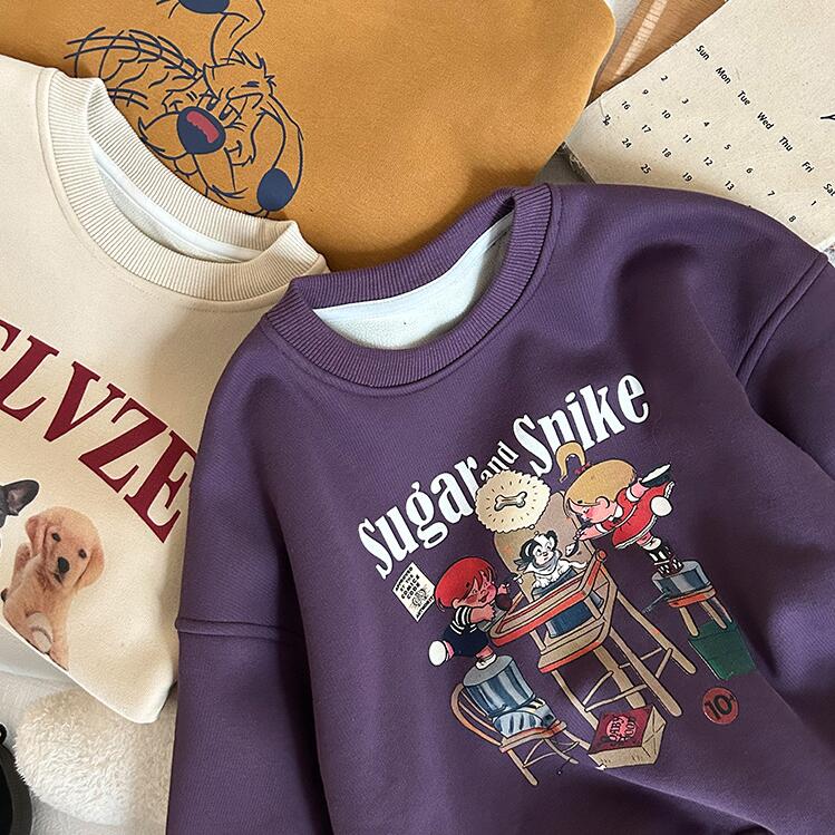 2023★秋冬新作★韓国風子供服★トレーナー★厚手★4色90-150CM