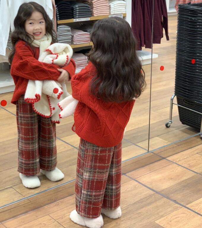 2023★秋冬新作★韓国風子供服★トップス★裏起毛★ズボン★分けて販売★90-140CM