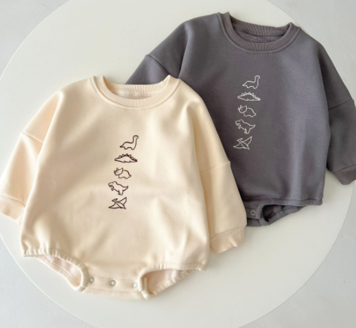 2024新型★ベビー服　厚手　ロンパース★66-100★2色