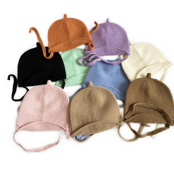 子供用★帽子★キッズ★男女兼用★暖かい★防寒★ニット帽子★耳カバー★9色