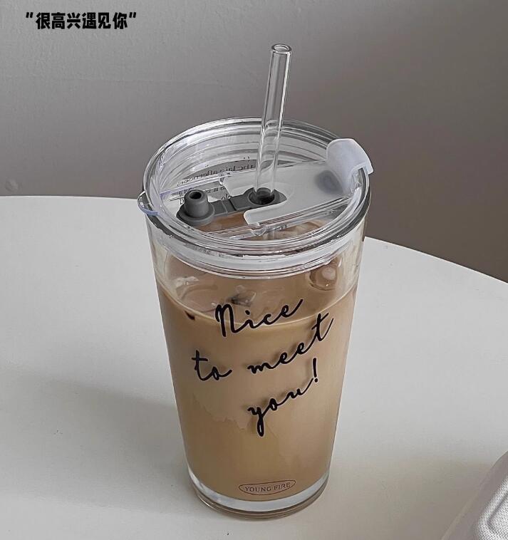 ★超人気★インテリア★ガラスコップ+ストロー★