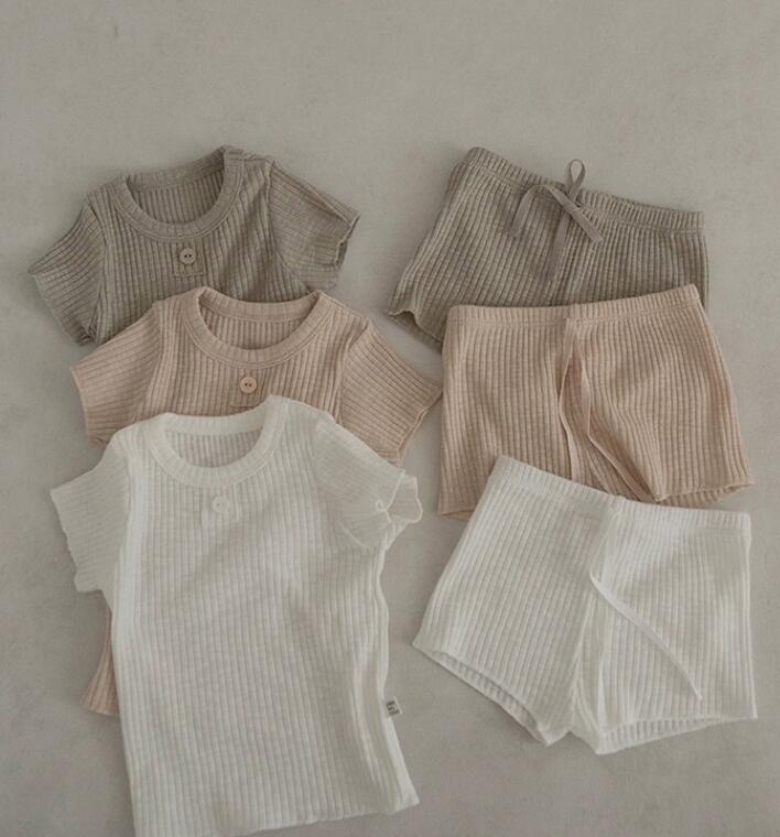 「2024」子供服★トップス+パンツ★セットアップ★無地★ベビー★男女兼用★3色★73-100CM