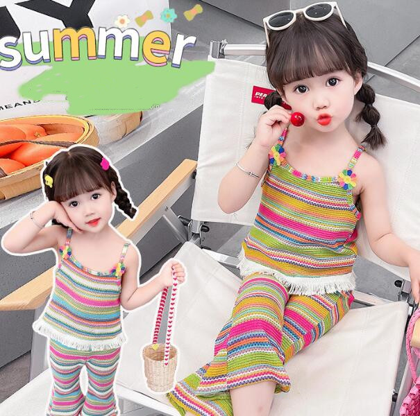 「2024」子供服★トップス+ズボン★セットアップ★キッズ女の子★2色★90-140CM