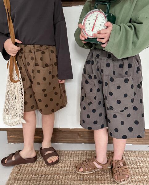 「2024」子供服★ズボン★ハーフパンツ★水玉★キッズ★男女兼用★2色★80-140CM