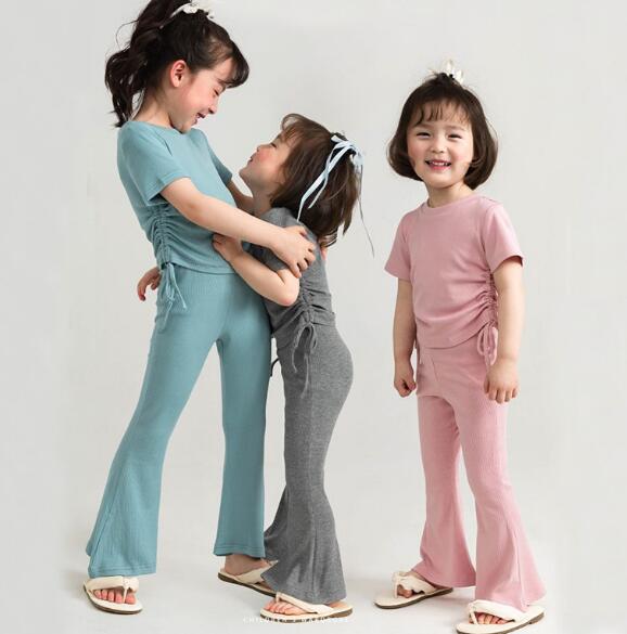 2024夏新作★子供服★半袖シャツ+ズボン★セットアップ★キッズ女の子★5色90-140CM