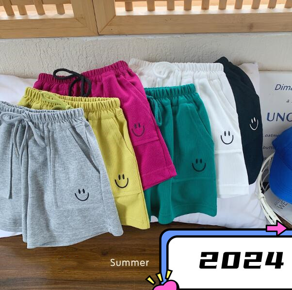 子供服★ボトムス★ハーフパンツ★キッズ★男女兼用★笑顔★5色★90-150CM