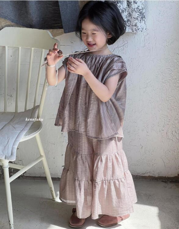 2024夏新品J★子供服　トップス+ズボン　セット★80-140cm★2色