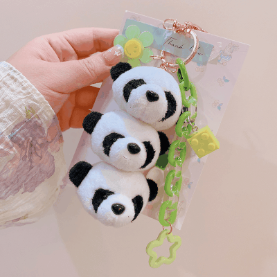 春夏新作 キーホルダー スマホ小物 アクリル ぬいぐるみパンダ 花 ペンダント 携帯ストラップ 掛け飾り
