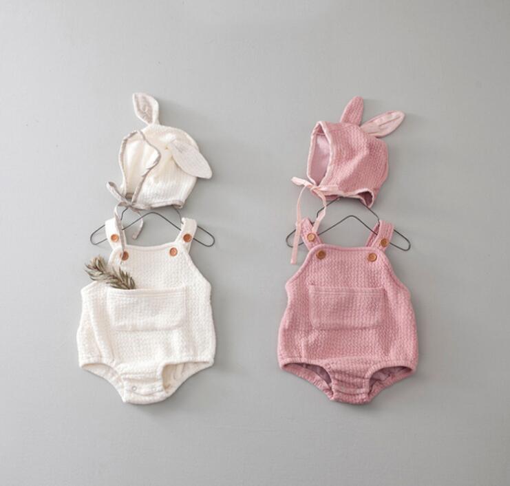 2024★韓国風ベビー服★ロンパース+帽子★2色66-90CM