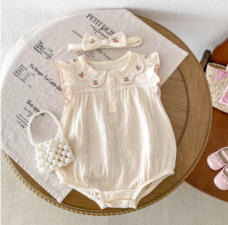 2024新品★ベビー服★ロンパース+ヘアゴム★66-90cm★