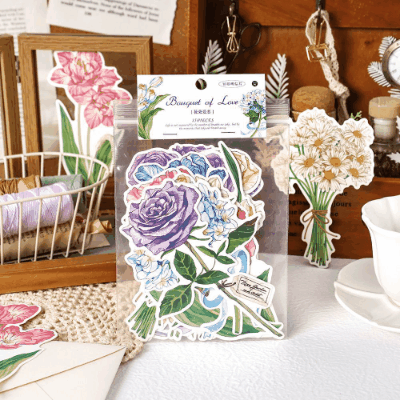 ラッピング 祝い 葉書 ポストカード 新年/誕生日/祝日通用 花フラワー メモカード 15枚入