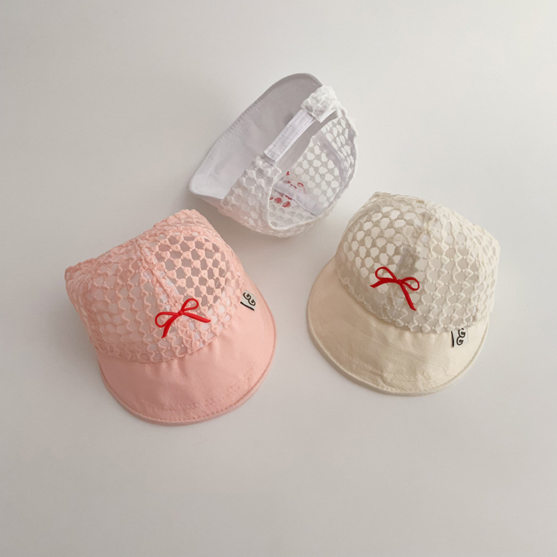 「2024」子供用★帽子★ベビー★キャップ★薄手★蝶結び★可愛い★3色