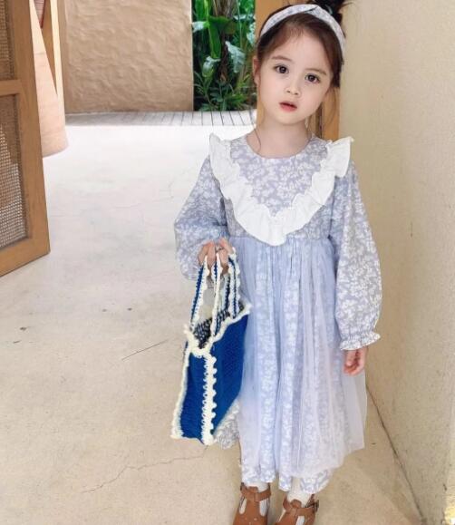 2024★春秋新作★韓国子供服★ワンピース★花柄★可愛い★7-15