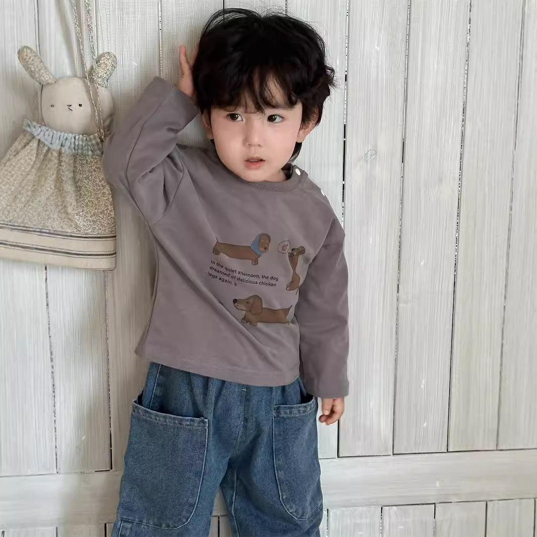 「2024」子供服★トップス★ジーンズ★韓国風子供服★ベビー★2色73cm〜100cm