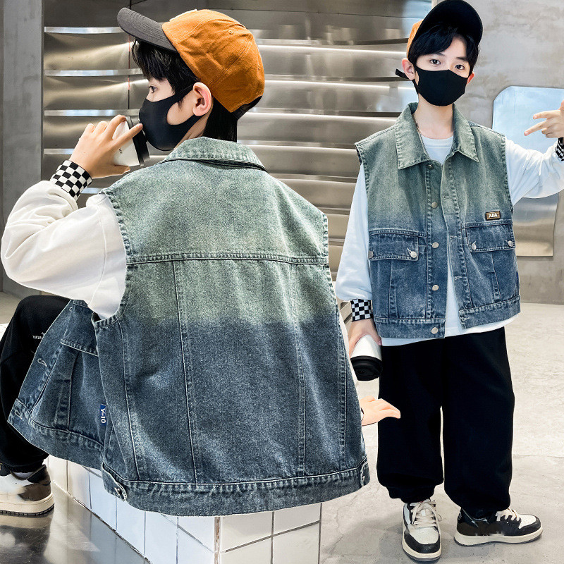 「2024」子供服★トップス★チョッキ★デニム★韓国風子供服★2色110cm〜170cm