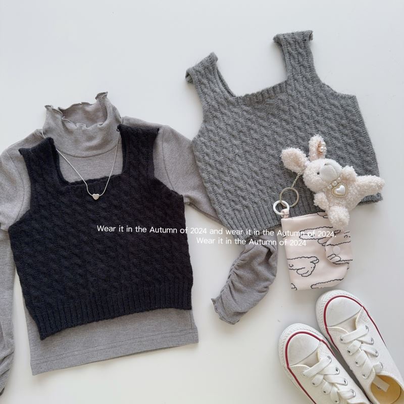「2024」子供服★トップス★ニット★ベスト★韓国風子供服★2色90cm〜140cm