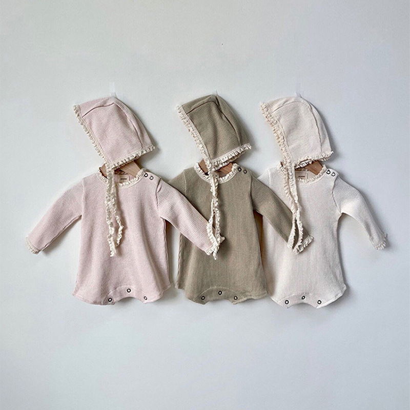 「2024」子供服★ロンパース+帽子★連体服★韓国風子供服★ベビー★2色66cm〜90cm