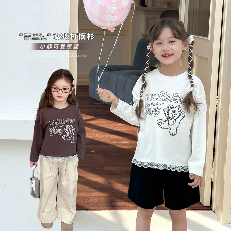 2024秋新作A★子供服　長袖トップス★90cm〜160cm 2色