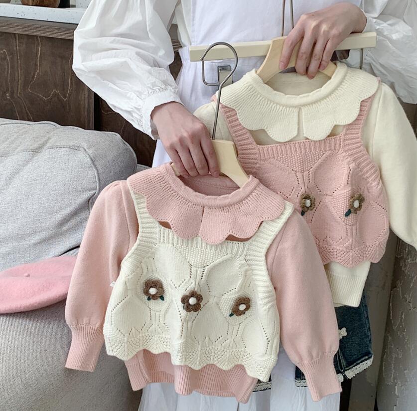 「2024」子供服★トップス★ニット★セーター+ベスト★韓国風子供服★2色90cm〜130cm