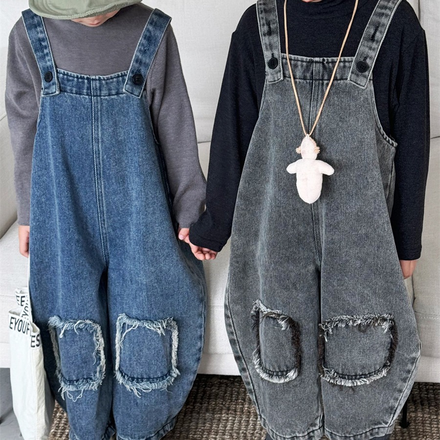 「2024秋冬」子供服★デニム★サロペット★韓国風子供服★2色80cm〜140cm