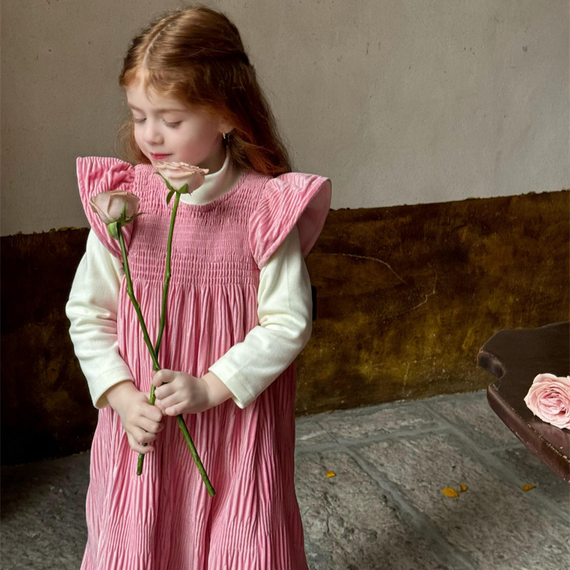 2024冬新品CL★子供服　ワンピース  裏起毛★90cm〜140cm