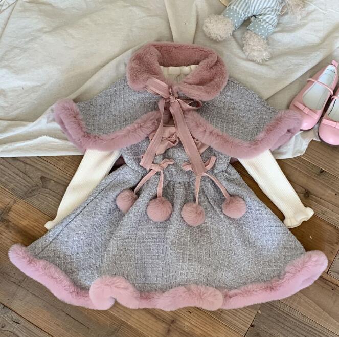 「2024」子供服★マント+ワンピース★インナーシャツ★韓国風子供服★2色90cm〜130cm