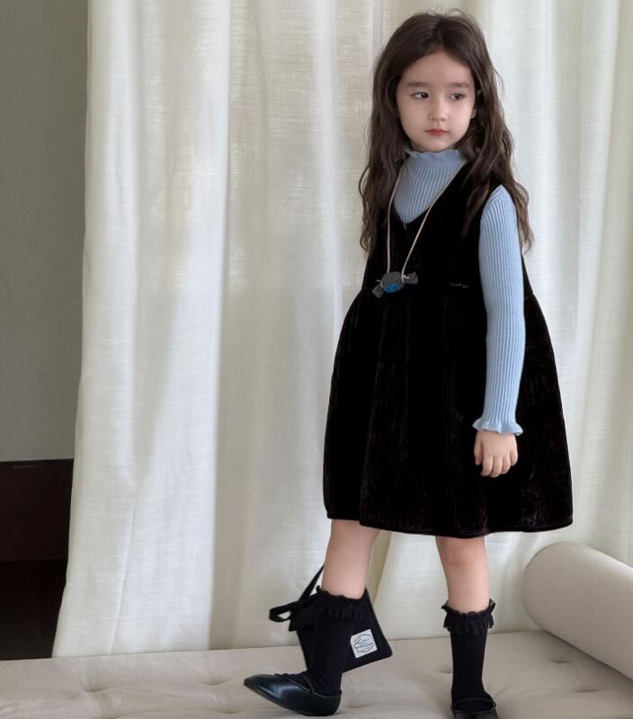 2024秋冬新作LM★子供服　ベストワンピース★90cm〜150cm 2色