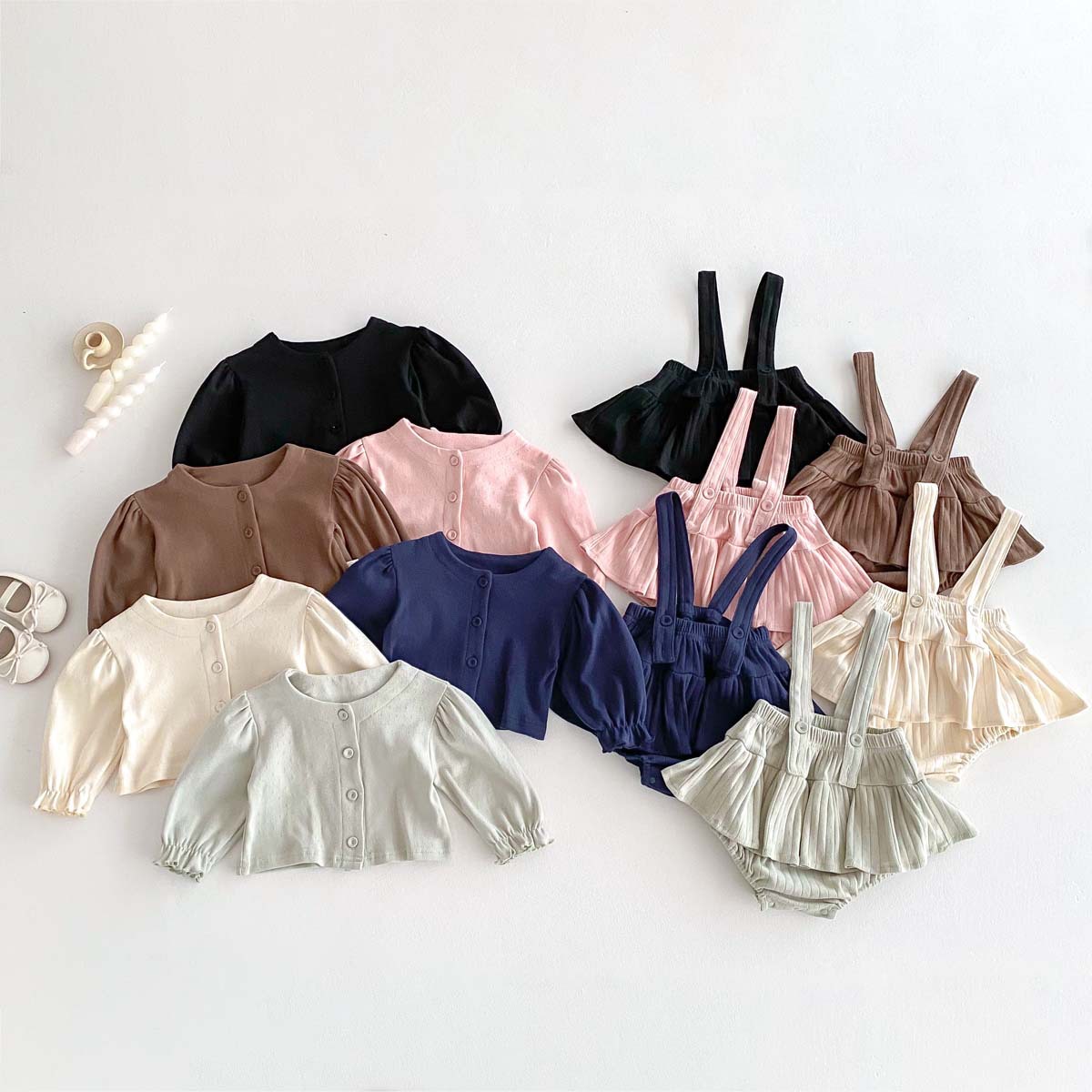 2024新作★子供服　トップス&サロペットスカート分けて★66cm〜90cm 6色