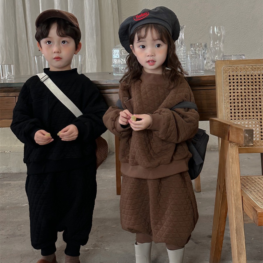 2024★秋冬新作★韓国風ベビー服★裏起毛★トップス+ズボン★80cm〜140cm