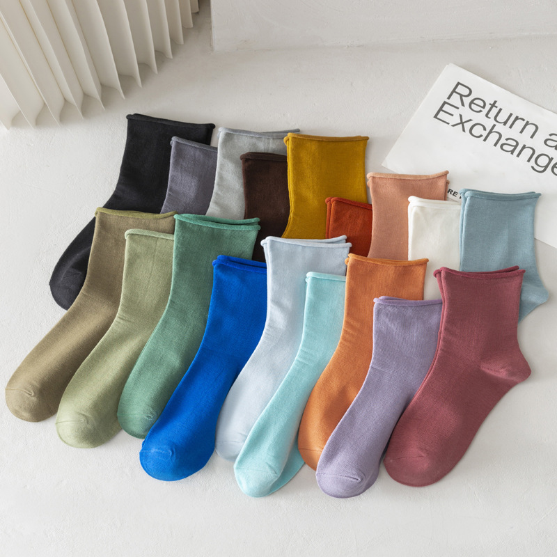 「2024」靴下★レディース★ソックス★大人用★女性用靴下★無地★18色