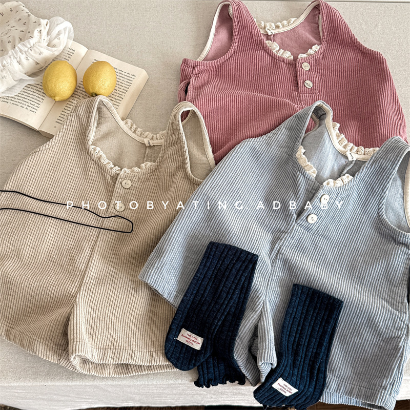 「2025」子供服★サロペット★五分丈★韓国風子供服★3色80cm〜130cm