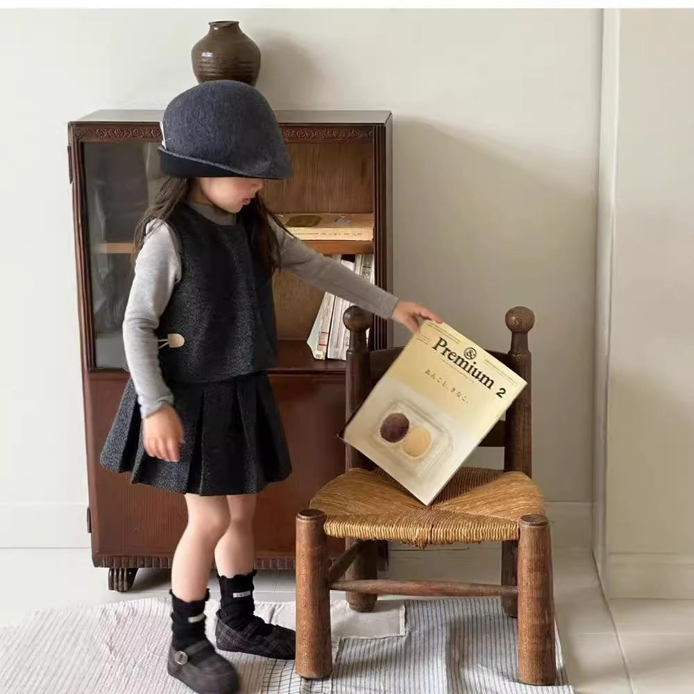 2024★春秋新作★韓国風子供服★トップス★ベスト+スカート★90cm〜130cm 2色