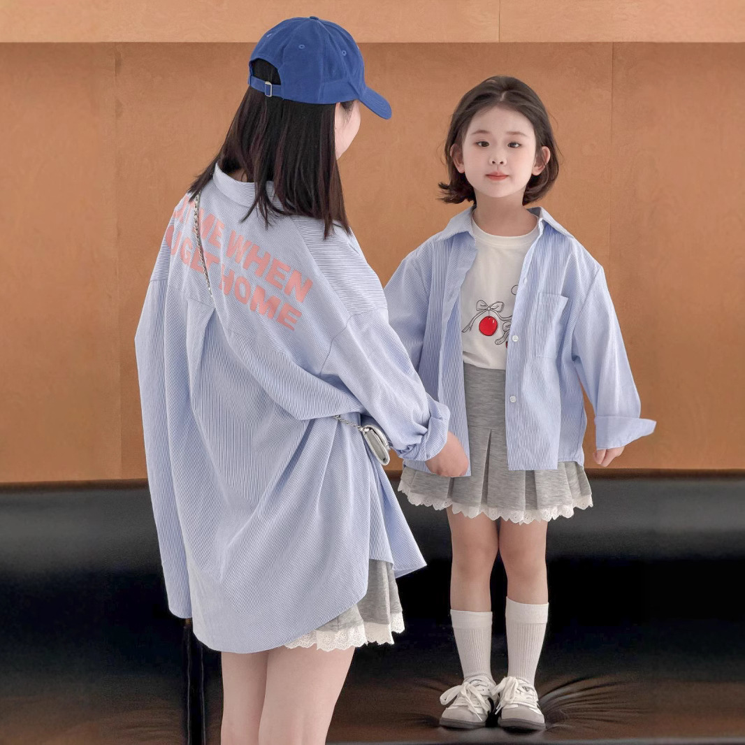 2025新品LMM★子供服&親子服　シャツ　トップス★90~150cm/大人着用