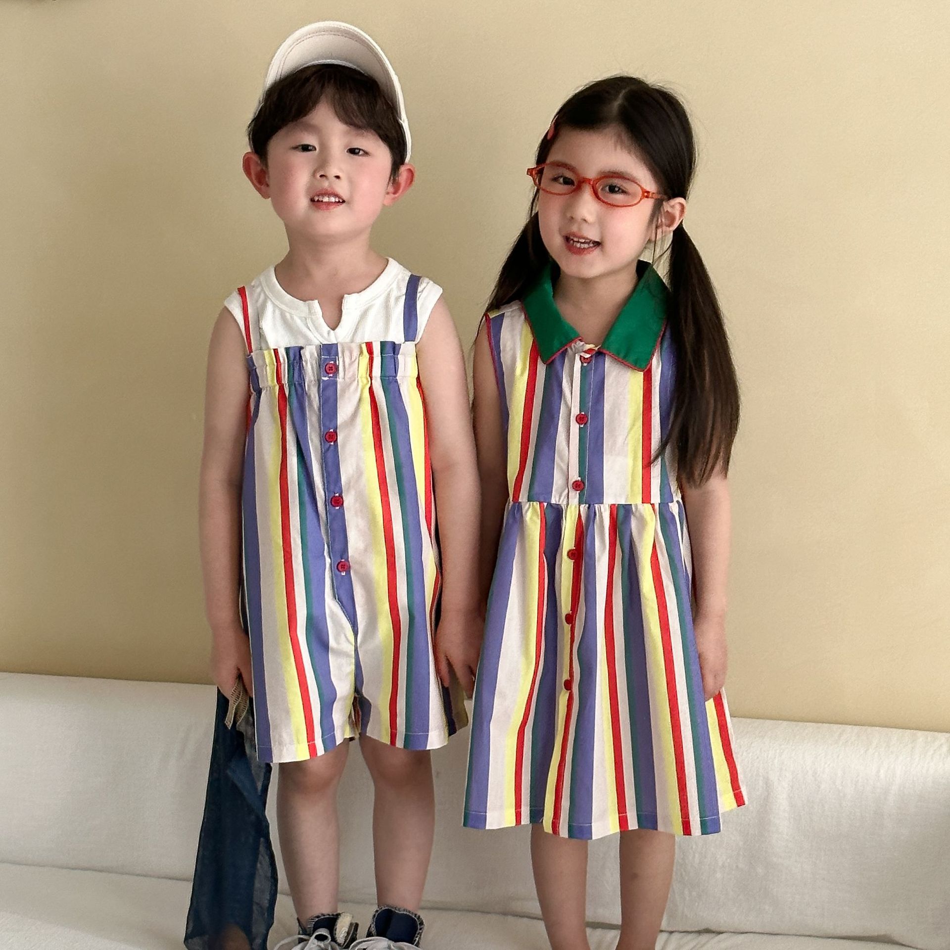 2025夏新品★子供服　ワンピース&連体服★80cm〜150cm 2色