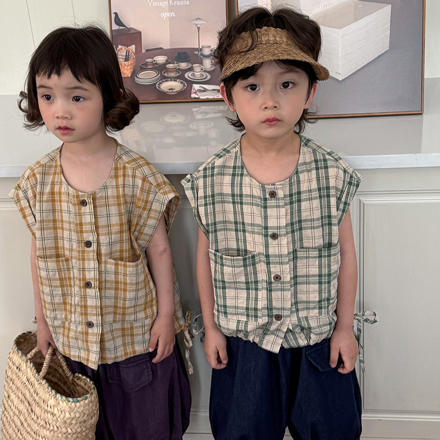「2025」子供服★トップス★Tシャツ★袖なしシャツ★韓国風子供服★2色80cm〜140cm