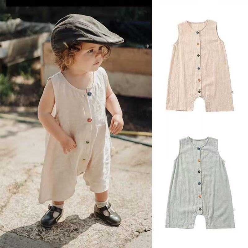 「2025」子供服★連体服★袖なし★ベビー★韓国風子供服★2色66cm〜90cm