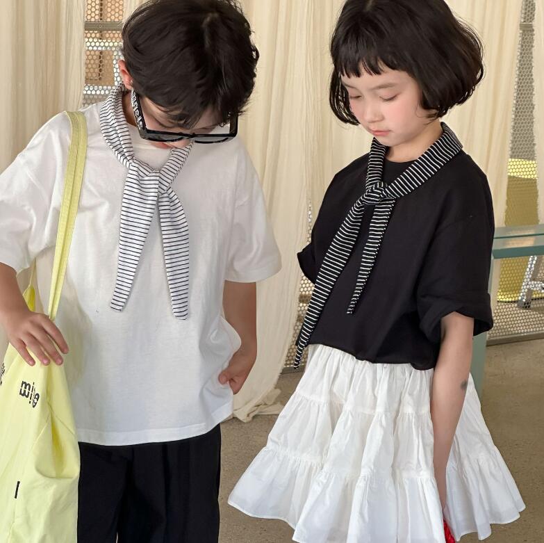 2025夏新作MXW★子供服　トップス+マフラー★90cm〜150cm 2色