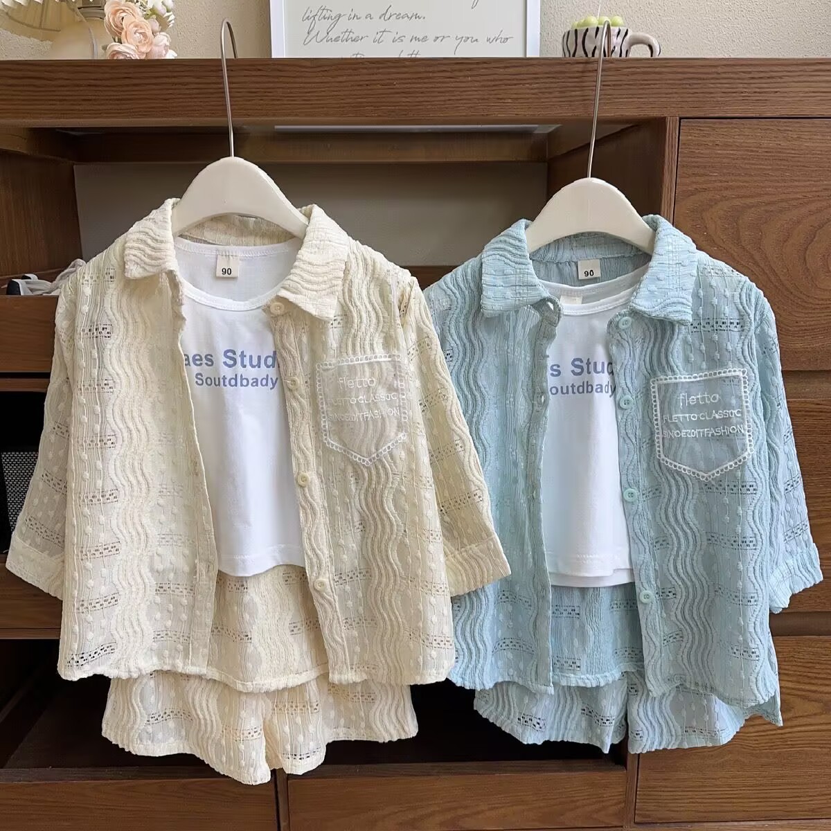 「2025」子供服★Tシャツ+長袖シャツ+ズボン★セットアップ★韓国風子供服★2色90cm〜140cm