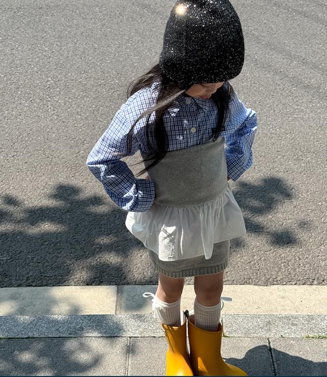 2025秋新品ZXR★子供服　シャツ&ベスト&スカート★90cm〜150cm